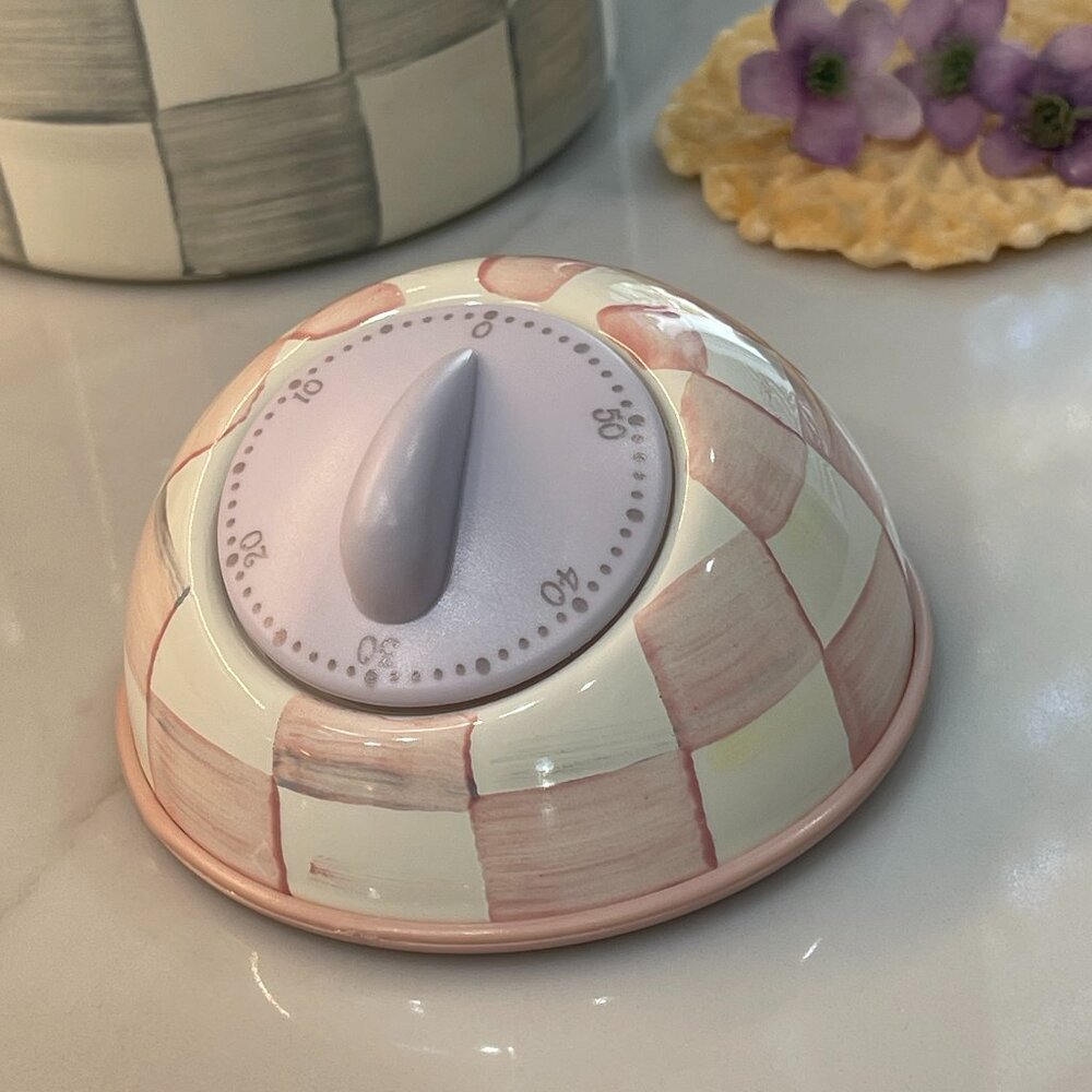 MacKenzie-Childs Rosy Check Kitchen Timer - Picture 6 of 10